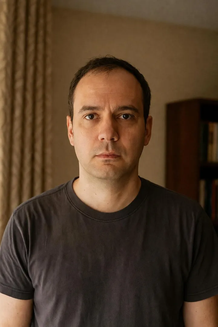The same man clean shaven.